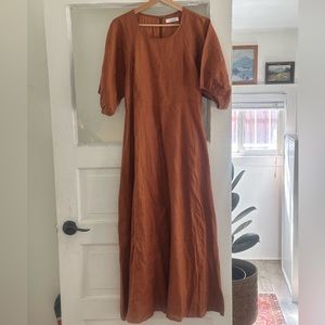 AZZURA SPICE LINEN MIDI DRESS